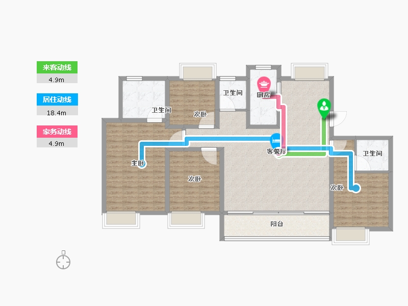 江苏省-宿迁市-宿迁天铂-132.81-户型库-动静线