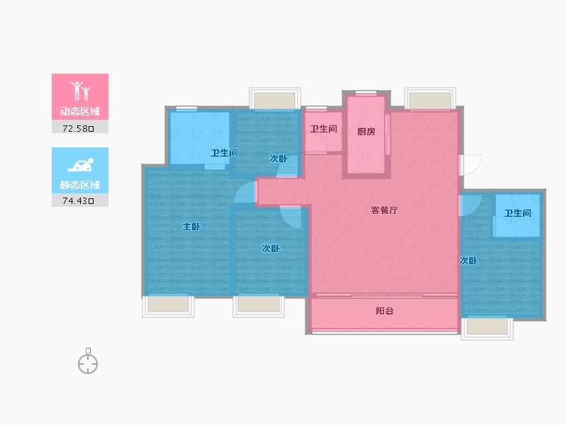 江苏省-宿迁市-宿迁天铂-132.81-户型库-动静分区