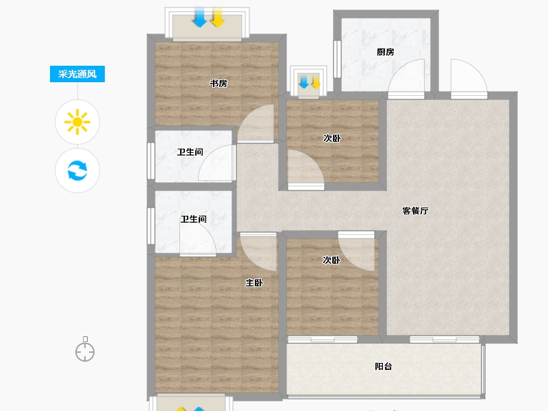 江苏省-宿迁市-宿迁天铂-112.80-户型库-采光通风