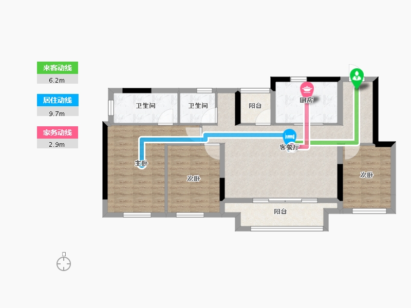 重庆-重庆市-保亿御景玖园-84.58-户型库-动静线