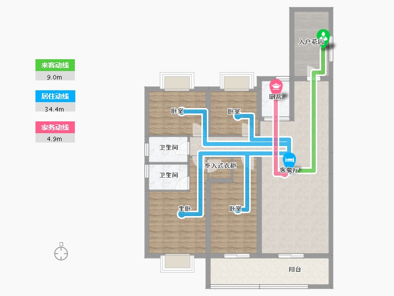 湖南省-湘潭市-​碧桂园大学印象-116.81-户型库-动静线