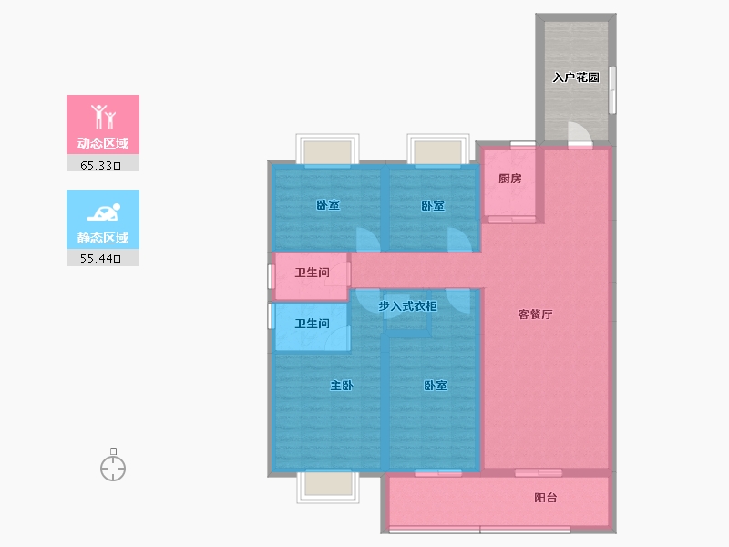 湖南省-湘潭市-​碧桂园大学印象-116.81-户型库-动静分区