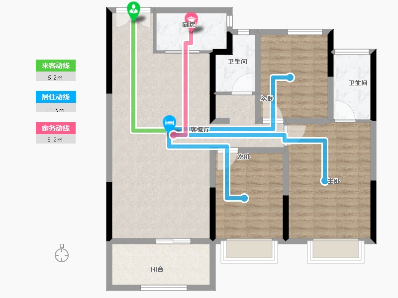 河南省-驻马店市-鹏宇迎宾府-104.40-户型库-动静线