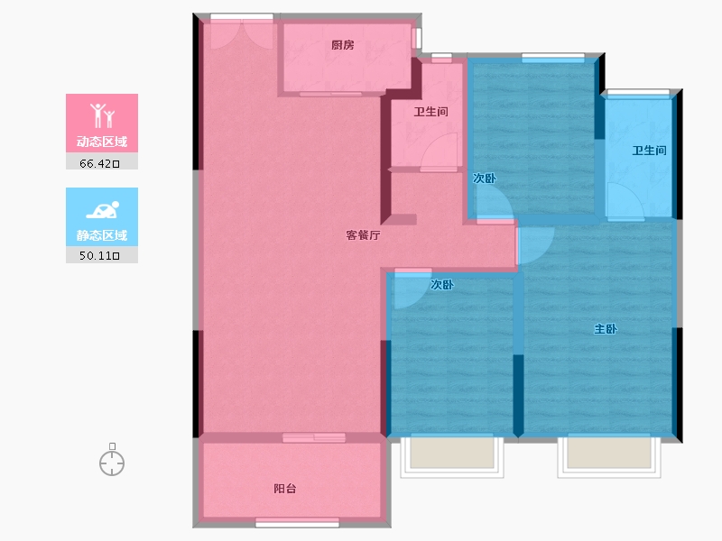 河南省-驻马店市-鹏宇迎宾府-104.40-户型库-动静分区