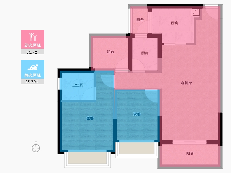 广东省-惠州市-奥园誉博府-67.43-户型库-动静分区