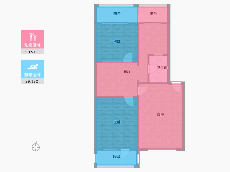 内蒙古自治区-包头市-佳园小区-79.80-户型库-动静分区