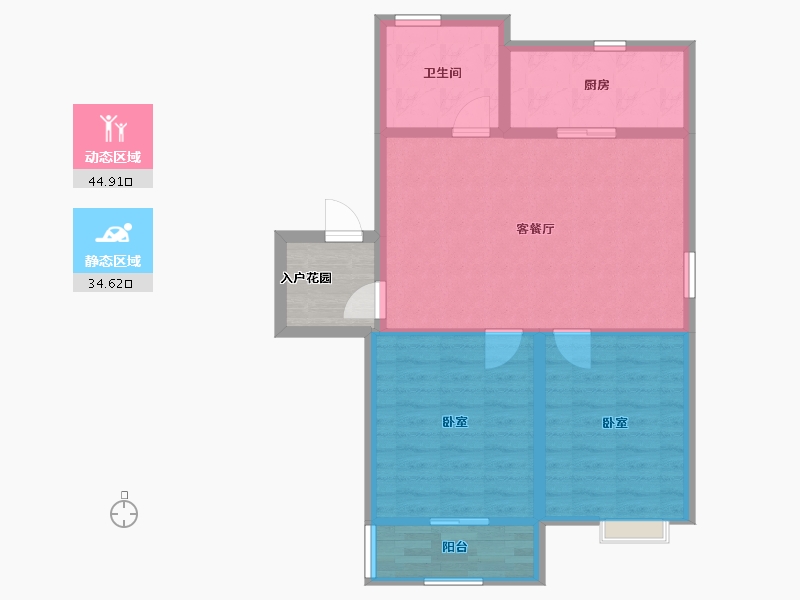 山东省-烟台市-磁山温泉小镇-76.00-户型库-动静分区