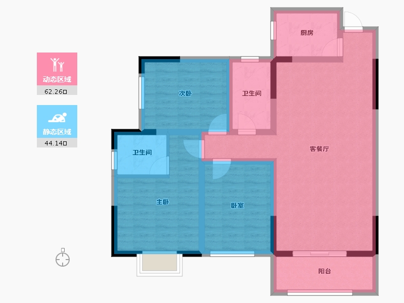 河南省-洛阳市-山水雅居-94.62-户型库-动静分区