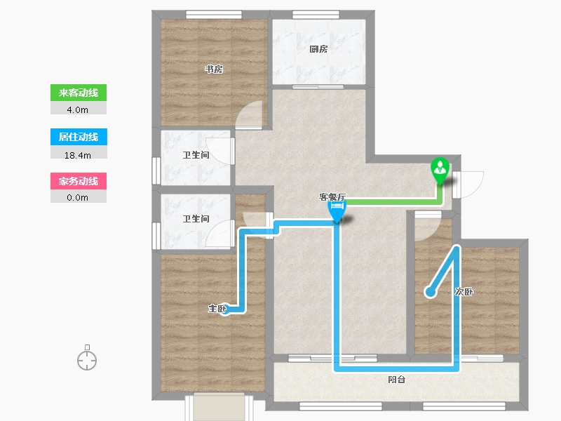 甘肃省-平凉市-崇信县芮溪文园B区住宅小区-87.28-户型库-动静线