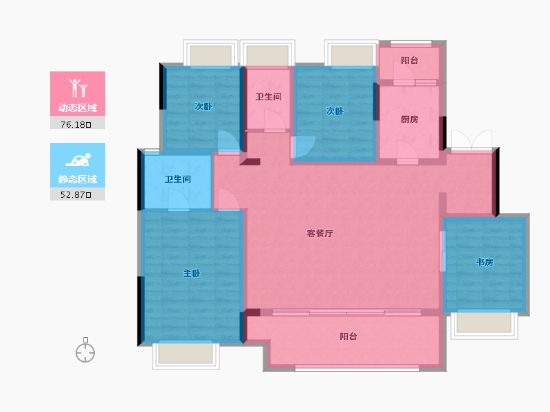 重庆-重庆市-武汉城建电建地产洺悦国际-115.97-户型库-动静分区