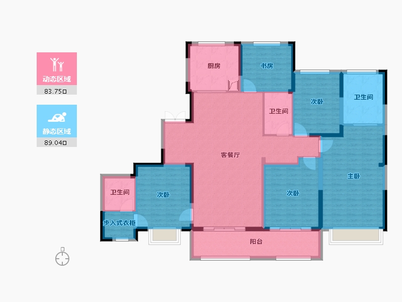 浙江省-宁波市-江皓府-190.00-户型库-动静分区