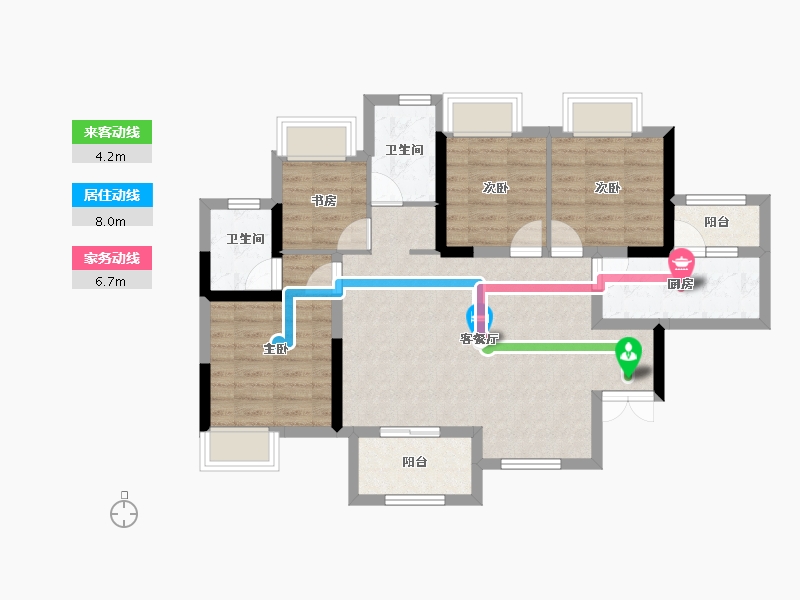 重庆-重庆市-武汉城建电建地产洺悦国际-85.59-户型库-动静线