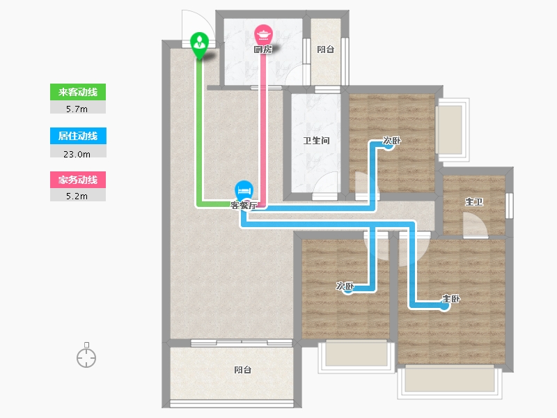 四川省-成都市-凤溪院子-89.27-户型库-动静线