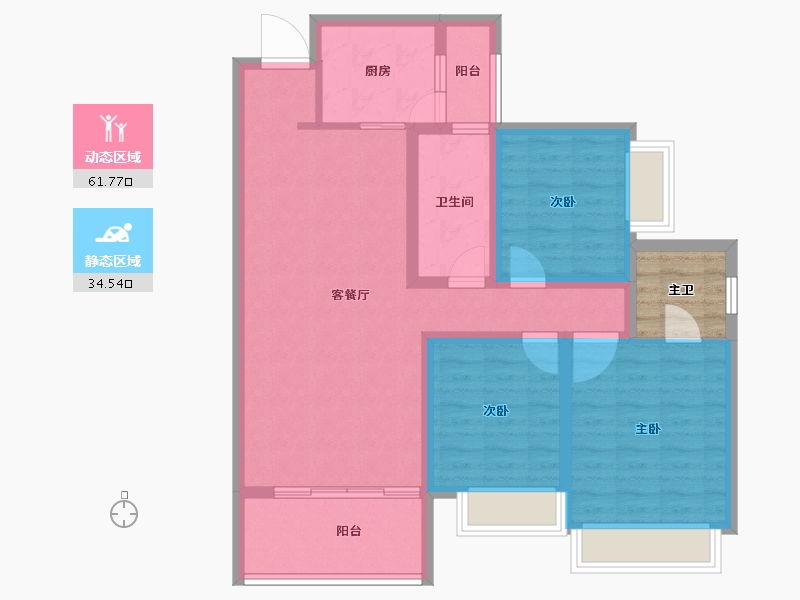 四川省-成都市-凤溪院子-89.27-户型库-动静分区