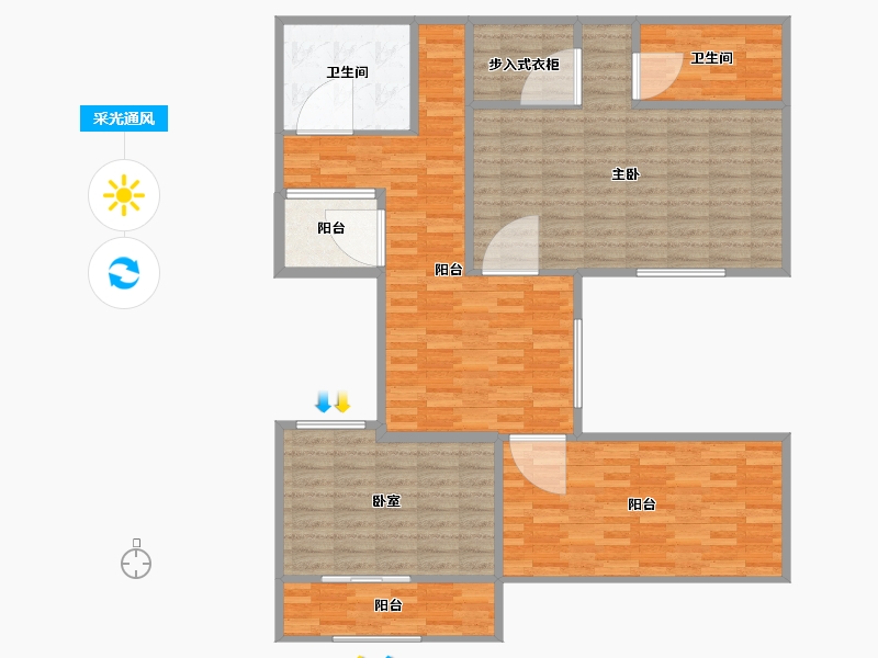 山东省-烟台市-磁山温泉小镇-120.00-户型库-采光通风