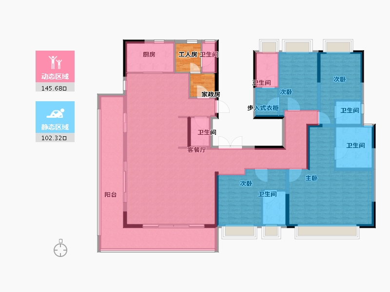 云南省-昆明市-融创九雲府-234.40-户型库-动静分区