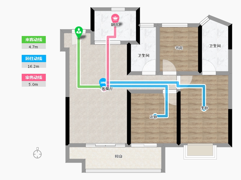 江苏省-宿迁市-卓越华耀时代-90.41-户型库-动静线