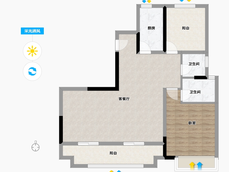 安徽省-滁州市-金鹏清风明月-88.00-户型库-采光通风