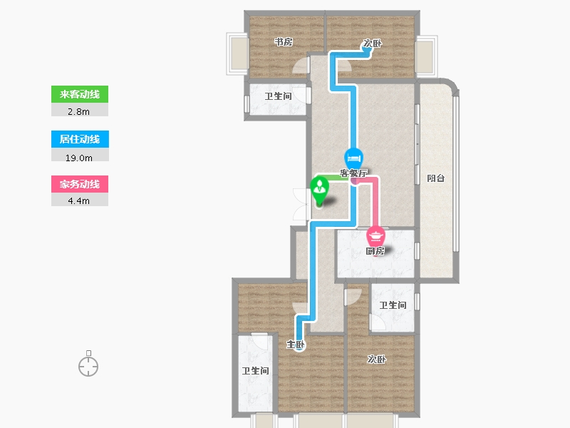 云南省-昆明市-龙江金茂府-136.13-户型库-动静线