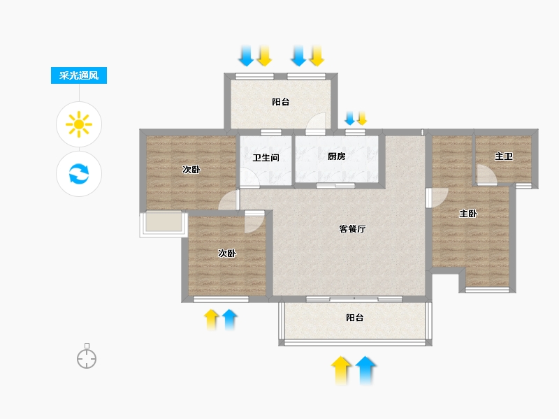 浙江省-金华市-花样年大溪谷-97.07-户型库-采光通风