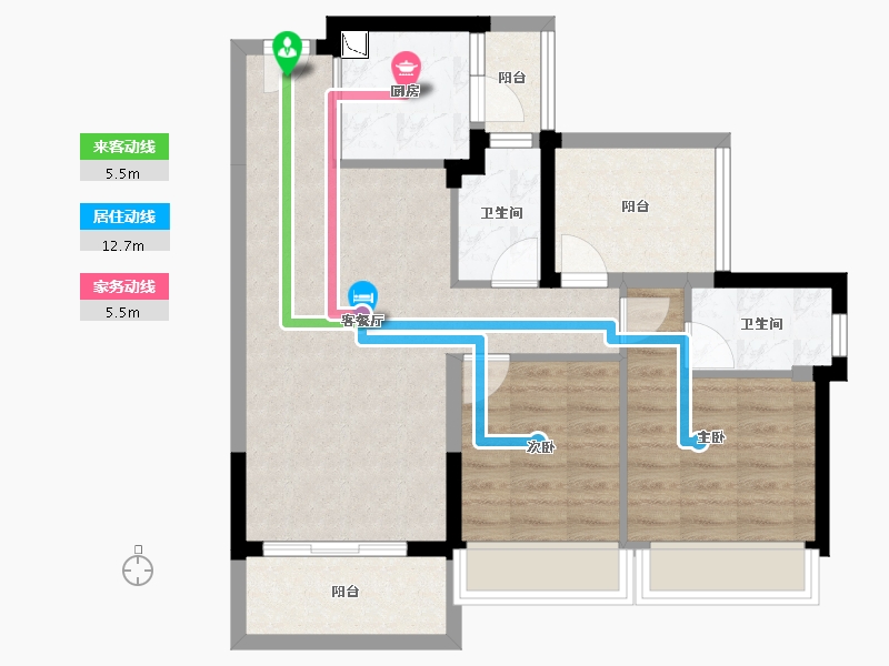 广东省-惠州市-龙光玖榕府-72.85-户型库-动静线