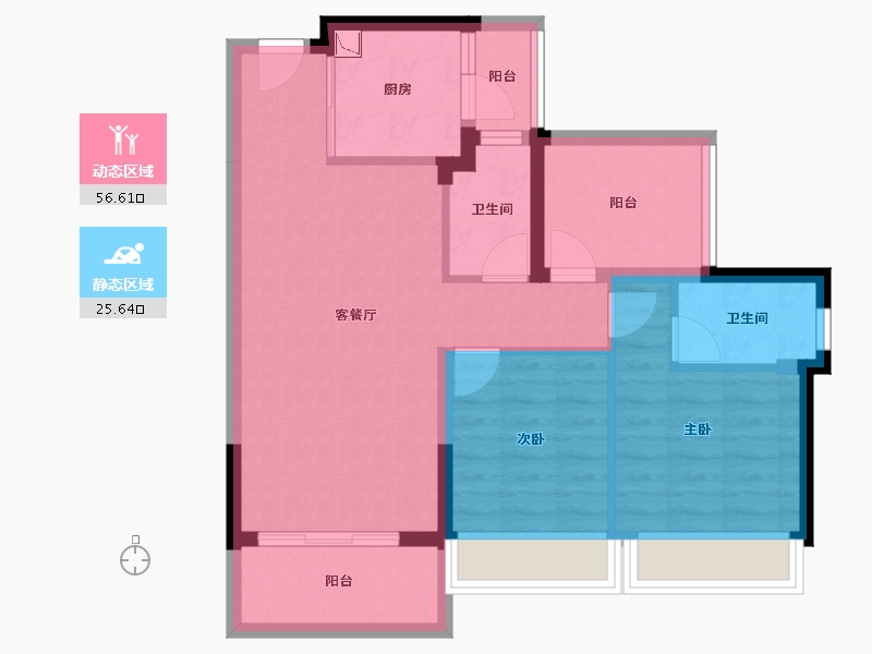 广东省-惠州市-龙光玖榕府-72.85-户型库-动静分区