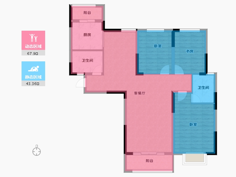 河南省-洛阳市-文兴书苑-99.85-户型库-动静分区