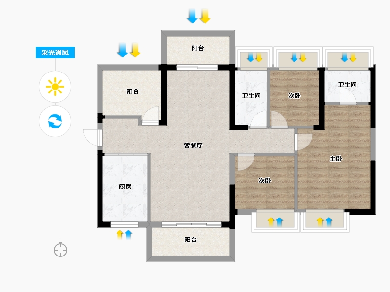 广东省-惠州市-佳兆业东江熙园-91.52-户型库-采光通风