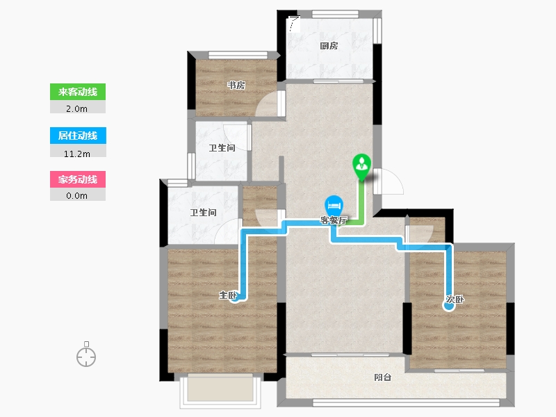 浙江省-金华市-万固云泰璟园-78.40-户型库-动静线