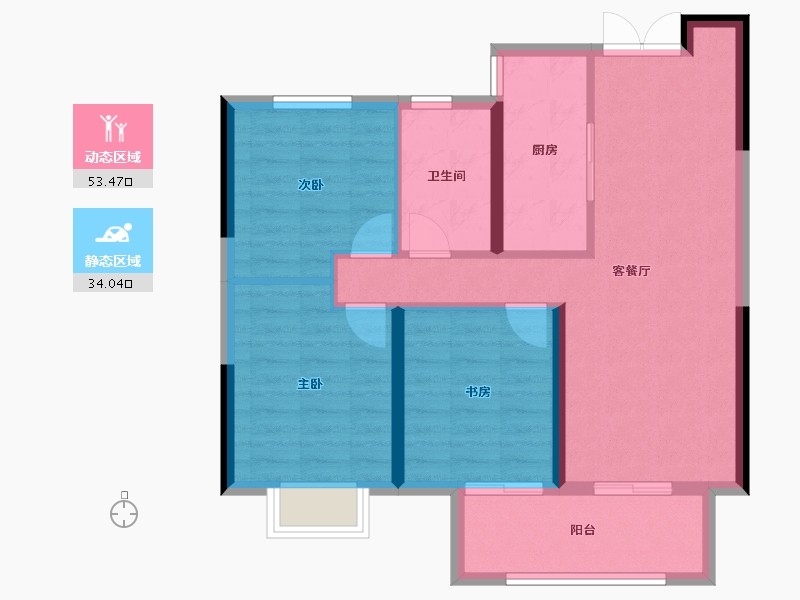 湖北省-武汉市-山海观-78.64-户型库-动静分区