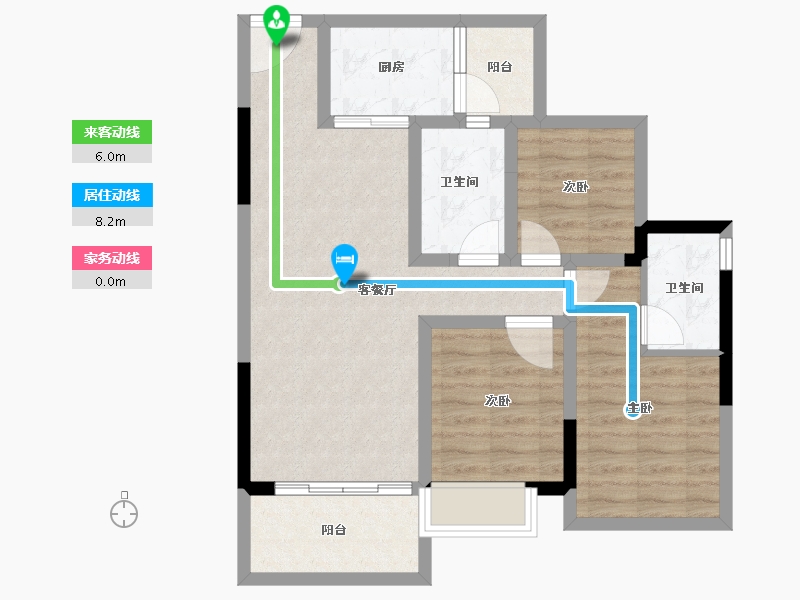 四川省-眉山市-天府理想城-76.25-户型库-动静线