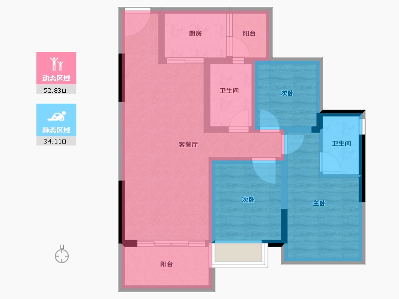 四川省-眉山市-天府理想城-76.25-户型库-动静分区