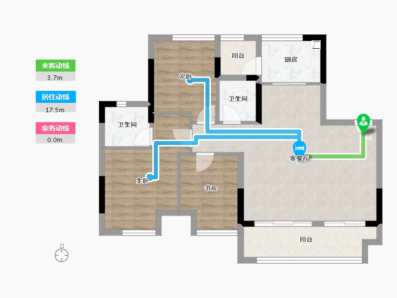 重庆-重庆市-爱情天宸万璟-83.27-户型库-动静线