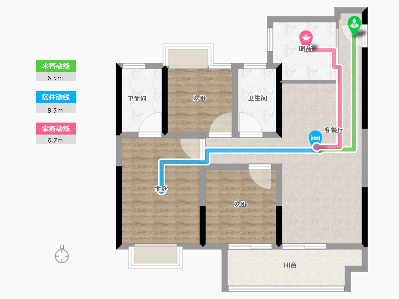 江苏省-宿迁市-卓越华耀时代-94.20-户型库-动静线