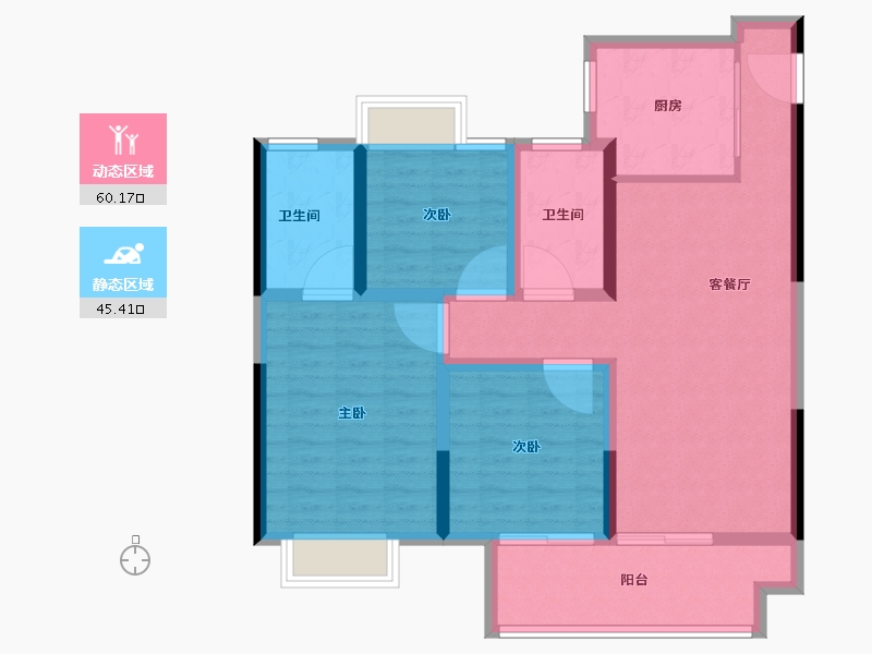 江苏省-宿迁市-卓越华耀时代-94.20-户型库-动静分区