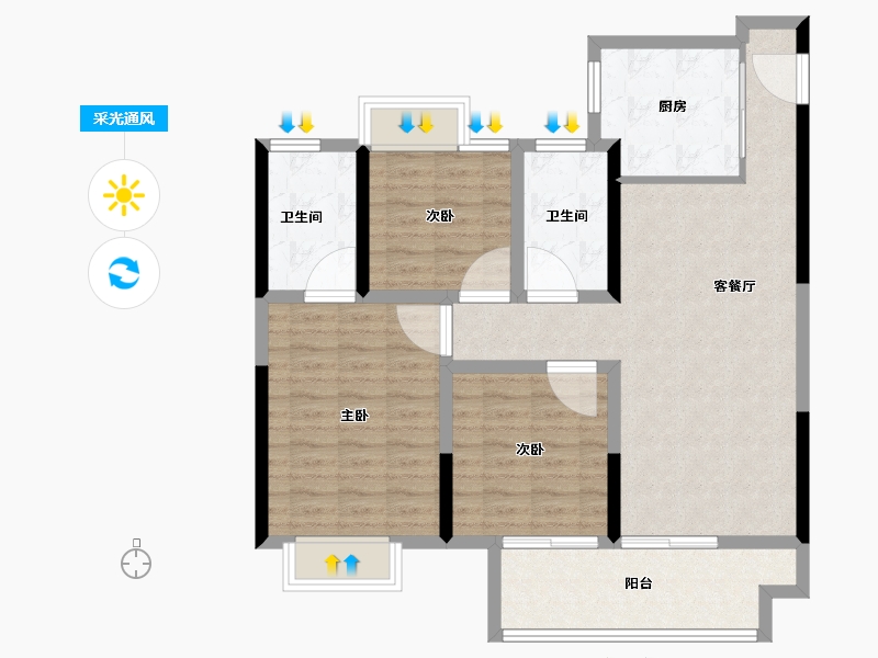 江苏省-宿迁市-卓越华耀时代-94.20-户型库-采光通风