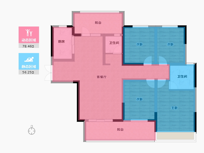 河南省-洛阳市-银隆·同心湖畔-119.51-户型库-动静分区