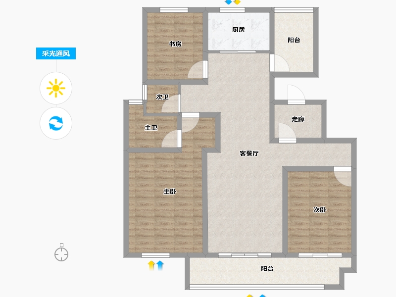 江苏省-镇江市-天怡·南郡-120.60-户型库-采光通风