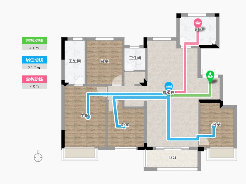 湖北省-武汉市-宝业航天府-104.00-户型库-动静线