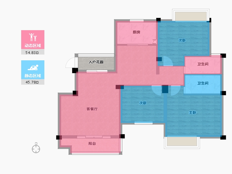 江苏省-无锡市-观山名筑-93.29-户型库-动静分区