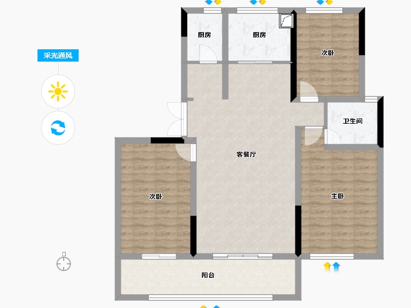 甘肃省-平凉市-泰丰茗庭二期A区-106.48-户型库-采光通风