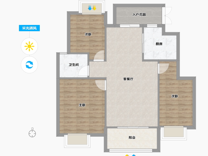 江苏省-镇江市-香江状元府-81.93-户型库-采光通风