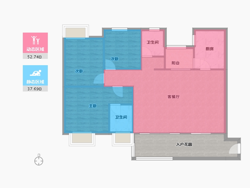 四川省-成都市-鹭湖宫-94.00-户型库-动静分区