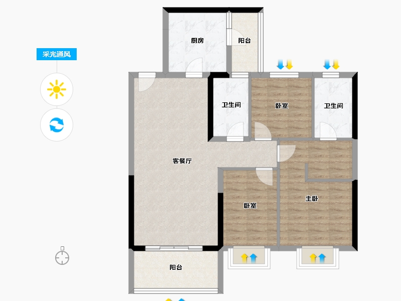 江苏省-镇江市-紫东恒大文化旅游城-93.74-户型库-采光通风