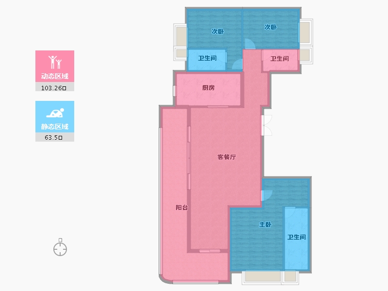 云南省-昆明市-龙江金茂府-151.69-户型库-动静分区