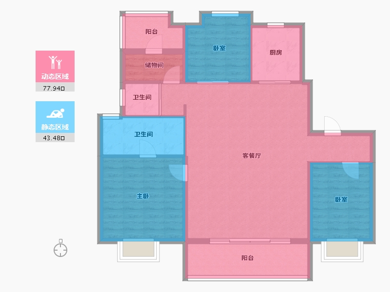 江苏省-镇江市-碧桂园柏悦华府-110.40-户型库-动静分区