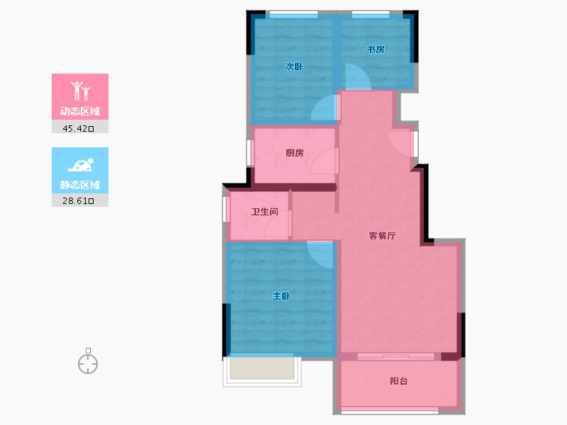 浙江省-金华市-金义宝龙广场-65.60-户型库-动静分区