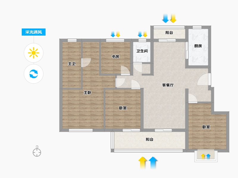 浙江省-金华市-花样年大溪谷-112.51-户型库-采光通风