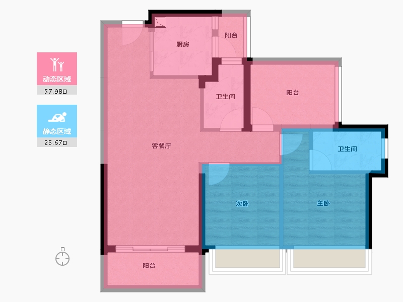 广东省-惠州市-龙光玖瑞府-74.18-户型库-动静分区