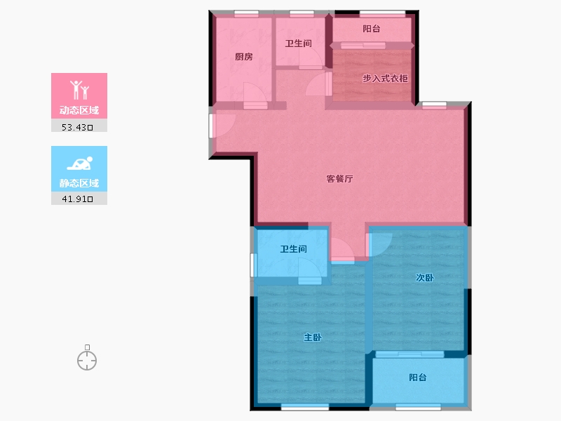 江苏省-淮安市-中央华府-84.74-户型库-动静分区